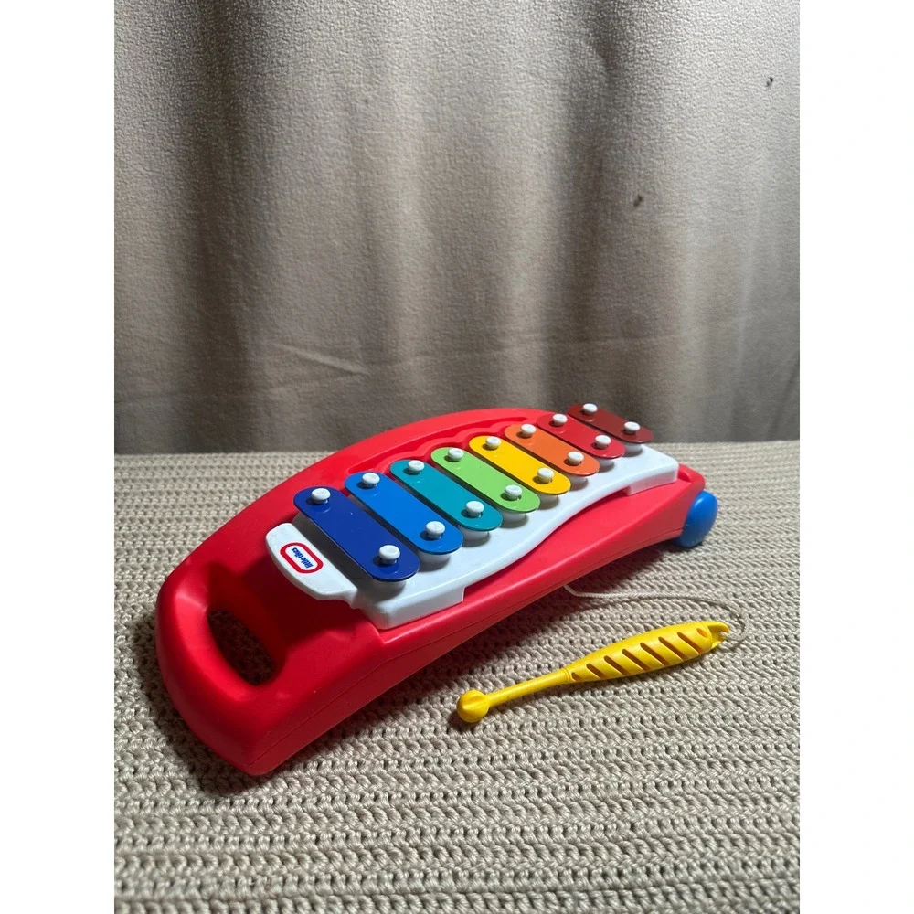 Vintage Little Tikes Tap-a-Tune Xylophone Rainbow Musical Pull Toy Red 612171